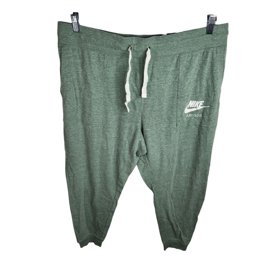 Nike Women's Green Jogger Pants - Casual Drawstring Sweatpants